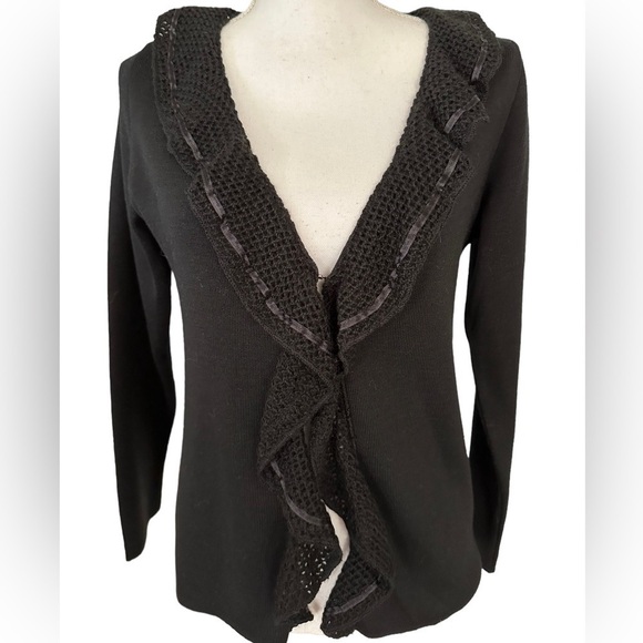 Angel Design by Sabri Ozel Italian Merino Wool blend Cardigan size Medium - Picture 1 of 7